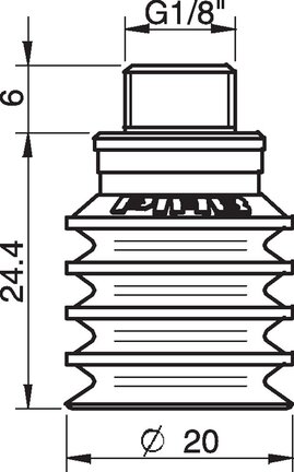 Przyssawka wielomieszkowa BL20-2, Chloropren 60°, G1/8"/M5 wew., zawór ster., podw.. przepł. (S.BL20-2CR60.G18MMM5F.52) (0101202) - Piab