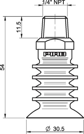 Przyssawka wielomieszkowa BL30-4, Silikon SIL 40°, NPT 1/4", wysoki zew., bez filtra (S.BL30-4S40.NT14MHF.00) (0118371) - Piab