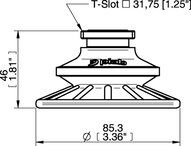 Przyssawka mieszkowa BFF80P, PU55°/60°, T-slot, filtr siatkowy, (BFF80P.5R.T2MR) (0207258) - Piab