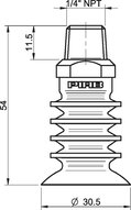 Przyssawka wielomieszkowa BL30-4, Silikon SIL 40°, FDA, G1/4", wysoki zew., bez filtra (S.BL30-4SF40.G14MHF.00) (9909645) - Piab
