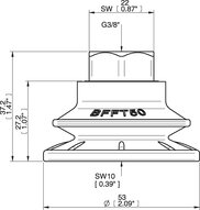 Przyssawka mieszkowa BFFT50P, PU60°/60°/30°, G3/8" wew. plastikowe, (BFFT50P.5S.G68WC) (0206523) - Piab
