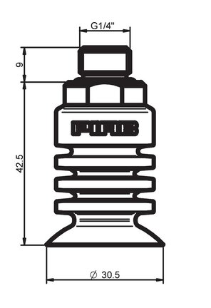 Przyssawka wielomieszkowa BL30-5, Silikon SIL 40°, G1/4", wysoki zew., bez filtra (S.BL30-5S40.G14MHF.00) (0124515) - Piab