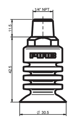 Przyssawka wielomieszkowa BL30-5, Silikon SIL 40°, NPT 1/4", wysoki zew., bez filtra (S.BL30-5S40.NT14MHF.00) (0124516) - Piab