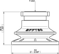 Przyssawka BFFT50P poliuretan 60/60/30, do rowka T z filtrem siatkowym - Piab