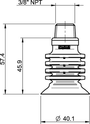 Przyssawka wielomieszkowa BL40-5, Silikon SIL 40°, NPT 3/8", wysoki zew., bez filtra (S.BL40-5S40.NT38MHF.00) (0120577) - Piab