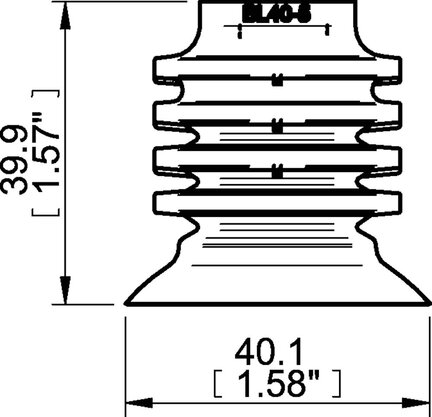 Przyssawka wielomieszkowa BL40-5, Silikon SIL 40°, FDA, bez filtra (S.BL40-5SF40.XXX.00) (0200237) - Piab