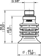 Przyssawka wielomieszkowa BL40-5, Silikon SIL 40°, FDA, G3/8", wysoki zew., bez filtra (S.BL40-5SF40.G38MHF.00) (9909653) - Piab