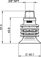 Przyssawka wielomieszkowa BL40-5, Silikon SIL 40°, FDA, NPT 3/8", wysoki zew., bez filtra (S.BL40-5SF40.NT38MHF.00) (9909654) - Piab
