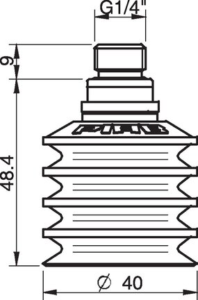 Przyssawka wielomieszkowa BL40-2, Silikon SIL 50°, G1/4" zew., filtr siatkowy (S.BL40-2S50.G14M.01) (0101535) - Piab