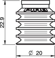 Przyssawka wielomieszkowa BL20-2, Silikon SIL 50°, FDA, bez filtra (S.BL20-2SF50.XXX.00) (0200412) - Piab