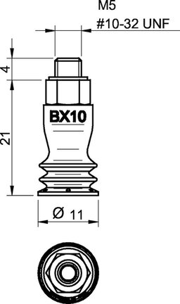 Przyssawka wielomieszkowa BX10, PU60°, M5 zew., bez filtra (S.BX10P60.MM5M.00) (0122967) - Piab