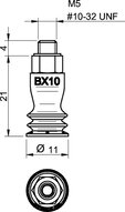 Przyssawka wielomieszkowa BX10, PU60°, M5 zew., bez filtra (S.BX10P60.MM5M.00) (0122967) - Piab