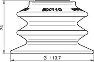 Przyssawka wielomieszkowa BX110P, PU60°, z filtrem, (BX110P.5E.F) (0108340) - Piab