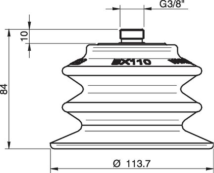 Przyssawka wielomieszkowa BX110P, PU30°/60° z filtrem, G3/8" zew., (BX110P.5K.G40W.F) (0108273) - Piab