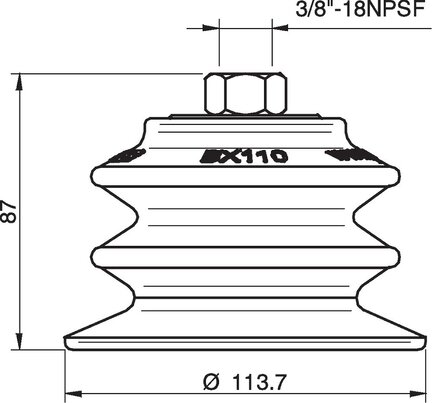 Przyssawka wielomieszkowa BX110P, PU60° z filtrem, 3/8" NPSF wew., (BX110P.5E.N40W.F) (0108404) - Piab