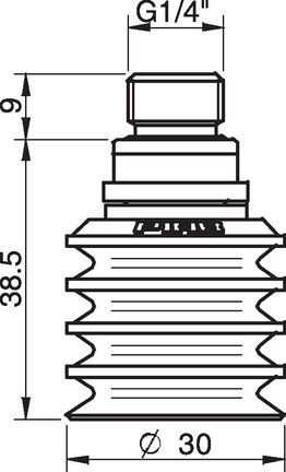 Przyssawka wielomieszkowa BL30-2, Silikon SIL 50°, NPT 1/4" zew., filtr siatkowy (S.BL30-2S50.NT14M.01) (0101510) - Piab