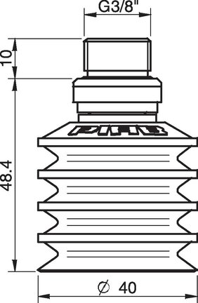 Przyssawka wielomieszkowa BL40-2, Silikon SIL 50°, G3/8" zew., filtr siatkowy (S.BL40-2S50.G38M.01) (0101537) - Piab