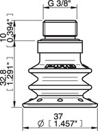 Przyssawka wielomieszkowa BX35P, PU60°, G3/8" zew., podwójny zawór przepływu (S.BX35P60.G38M.50) (0107379) - Piab