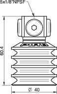 Przyssawka wielomieszkowa BL40-2, Silikon SIL 50°, NPSF 5x1/8" wew., bez filtra (S.BL40-2S50.NS518F.00) (0101539) - Piab