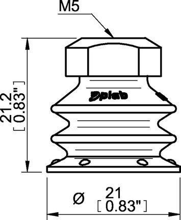 Przyssawka wielomieszkowa BX20P, PU60°, M5 wew., bez filtra (S.BX20P60.MM5F.00) (0125109) - Piab