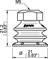 Przyssawka wielomieszkowa BX20P, PU60°, M5 wew., bez filtra (S.BX20P60.MM5F.00) (0125109) - Piab