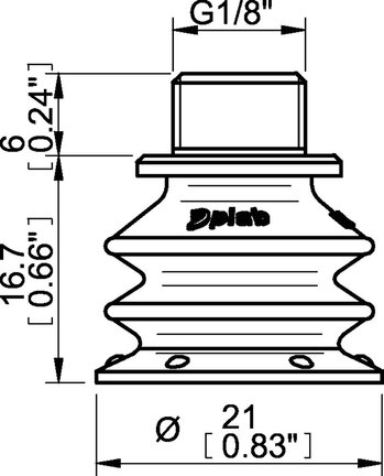 Przyssawka wielomieszkowa BX20P, PU30°/60°, G1/8" zew.+M5 wew., filtr siatkowy (S.BX20P3060.G18MMM5F.01) (0125105) - Piab
