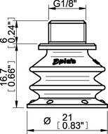 Przyssawka wielomieszkowa BX20P, PU60°, G1/8" zew. + M5 wew., filtr siatkowy (S.BX20P60.G18MMM5F.01) (0125110) - Piab