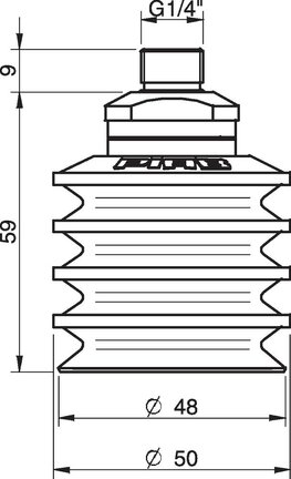 Przyssawka wielomieszkowa BL50-2, Silikon SIL 50°, FDA, G1/4" zew., filtr siatkowy (S.BL50-2SF50.G14M.01) (9909616) - Piab