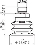 Przyssawka wielomieszkowa BX35P, PU30°/60°, G1/4" zew., podwójny zawór przepływu (S.BX35P3060.G14M.50) (0114449) - Piab