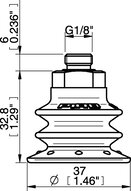 Przyssawka wielomieszkowa BX35, PU60°, G1/8" zew., podwójny zawór przepływu (S.BX3560.G18M.50) (9912152) - Piab