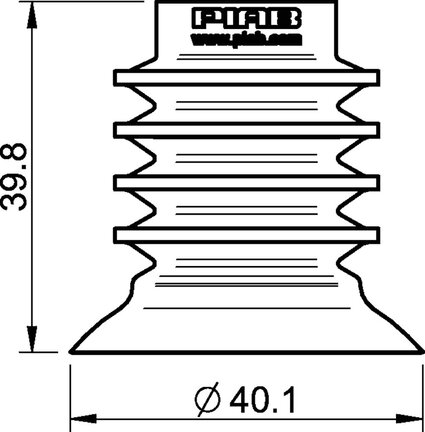 Przyssawka wielomieszkowa BL40-4, Silikon SIL 40°, bez filtra (S.BL40-4S40.XXX.00) (0114848) - Piab