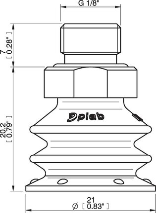 Przyssawka wielomieszkowa BX20P, PU30°/60°, G1/8" zew., filtr siatkowy (S.BX20P3060.G18M.01) (0125108) - Piab