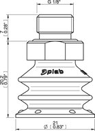 Przyssawka wielomieszkowa BX20P, PU60°, G1/8" zew., filtr siatkowy (S.BX20P60.G18M.01) (0125112) - Piab