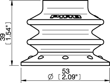 Przyssawka wielomieszkowa BX52P, PU60°, bez filtra (S.BX52P60.XXX.00) (0107381) - Piab