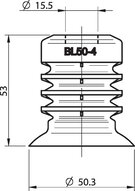 Przyssawka wielomieszkowa BL50-4, Silikon SIL 40°, bez filtra (S.BL50-4S40.XXX.00) (0117612) - Piab