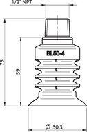 Przyssawka wielomieszkowa BL50-4, Silikon SIL 40°, NPT 1/2" wysoki zew., bez filtra (S.BL50-4S40.NT12MHF.00) (0120544) - Piab
