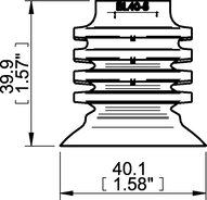 Przyssawka wielomieszkowa BL40-5, Silikon SIL 40°, bez filtra (S.BL40-5S40.XXX.00) (0117611) - Piab