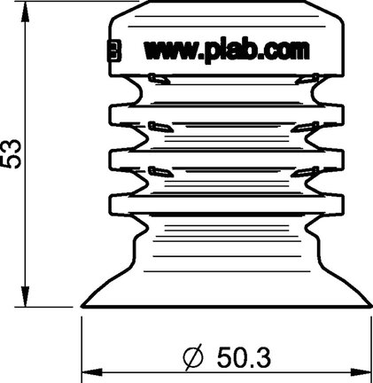 Przyssawka wielomieszkowa BL50-5, Silikon SIL 40°, bez filtra (S.BL50-5S40.XXX.00) (0121520) - Piab