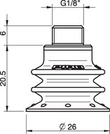 Przyssawka wielomieszkowa BX25, PU30°/60°, G1/8"/M5 wew., podwójny zawór przepływu (S.BX25P3060.G18MMM5F.50) (9907924) - Piab