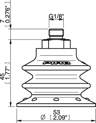 Przyssawka wielomieszkowa BX52, PU60°, G1/8" zew., podwójny zawór przepływu (S.BX52P60.G18M.50) (9912154) - Piab