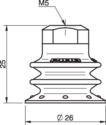 Przyssawka wielomieszkowa BX25P, PU60°, M5 wew., dysk filtr. (S.BX25P60.MM5F.02) (0109400) - Piab