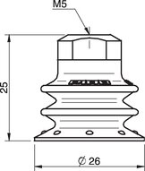Przyssawka wielomieszkowa BX25P, PU60°, M5 wew., dysk filtr. (S.BX25P60.MM5F.02) (0109400) - Piab