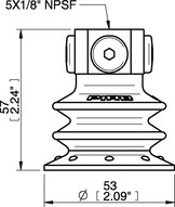 Przyssawka wielomieszkowa BX52P, PU30°/60°, NPSF 5x1/8" wew., dysk filtr. (S.BX52P3060.NS518F.02) (0106046) - Piab