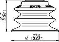 Przyssawka wielomieszkowa BX75P, PU30°/60° z filtrem, do wkładu owanego, (BX75P.5K.F) (0107145) - Piab