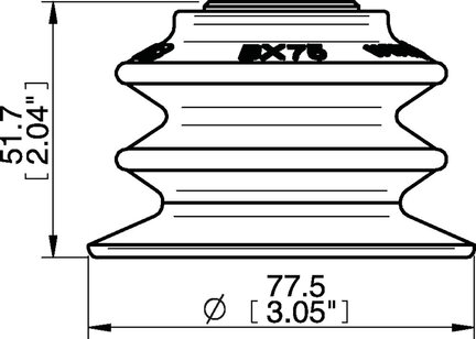 Przyssawka wielomieszkowa BX75P, PU60° z filtrem, do wkładu owanego, (BX75P.5E.F) (0107150) - Piab