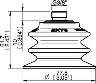 Przyssawka wielomieszkowa BX75P, PU30°/60° z filtrem, G3/8" zew., (BX75P.5K.G40W.F) (0107151) - Piab