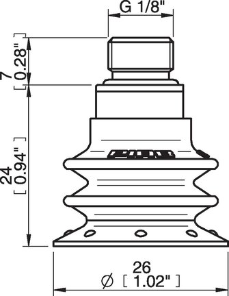 Przyssawka wielomieszkowa BX25P, PU60°, G1/8" zew., podwójny zawór przepływu (S.BX25P60.G18M.50) (0114149) - Piab