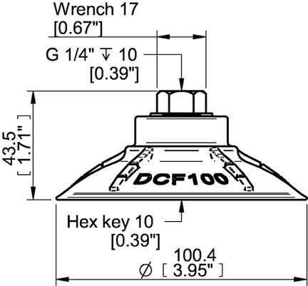 Przyssawka głęboka wklęsła DCF100P, (DCF100P.5Y.G75MR) (0210624) - Piab
