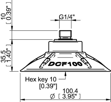 Przyssawka głęboka wklęsła DCF100P, (DCF100P.5Y.G79MR) (0210625) - Piab