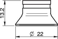 Przyssawka głęboka D20-2, Silikon SIL 50°, FDA, bez filtra (S.D20-2SF50.XXX.00) (0200444) - Piab